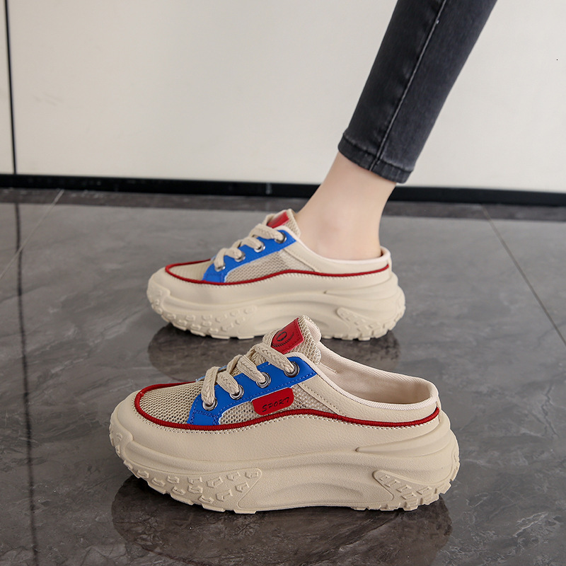 Ddmysports Summer New Instagram Korean Edition Ollow Small White For Female Students Thick Sole Versatile Casual Alf Drag Women S Shoes JC OUTDOOR