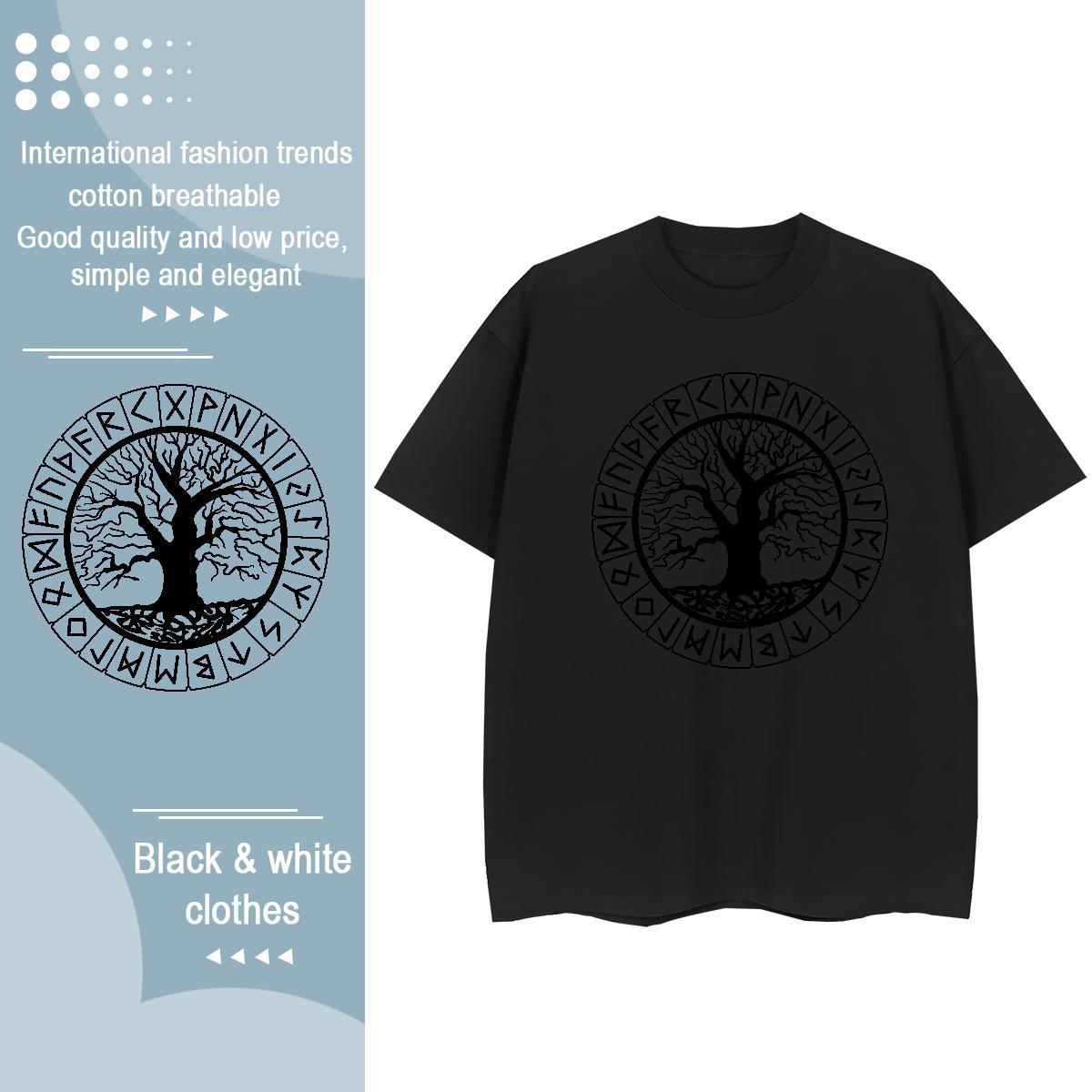 Designer Fashion Men Clothes T-Shirt tree High Street Hip Hop 100% Cotton 230g Tees Shirts Pure Cotton Cool T shirt Graphic