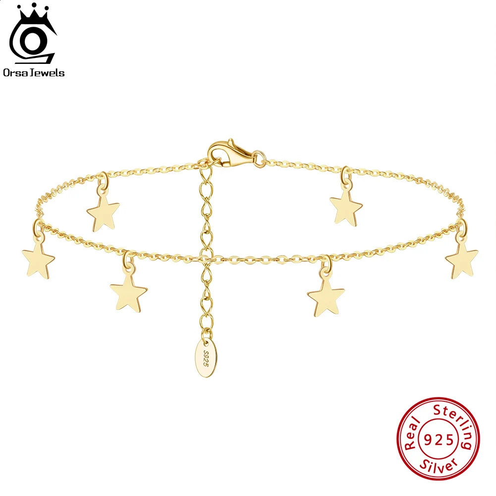 ORSA JEWELS 925 sterling silver 1mm cable chain with 6mm starting ankle suitable for womens birthday gift jewelry SA27 240812