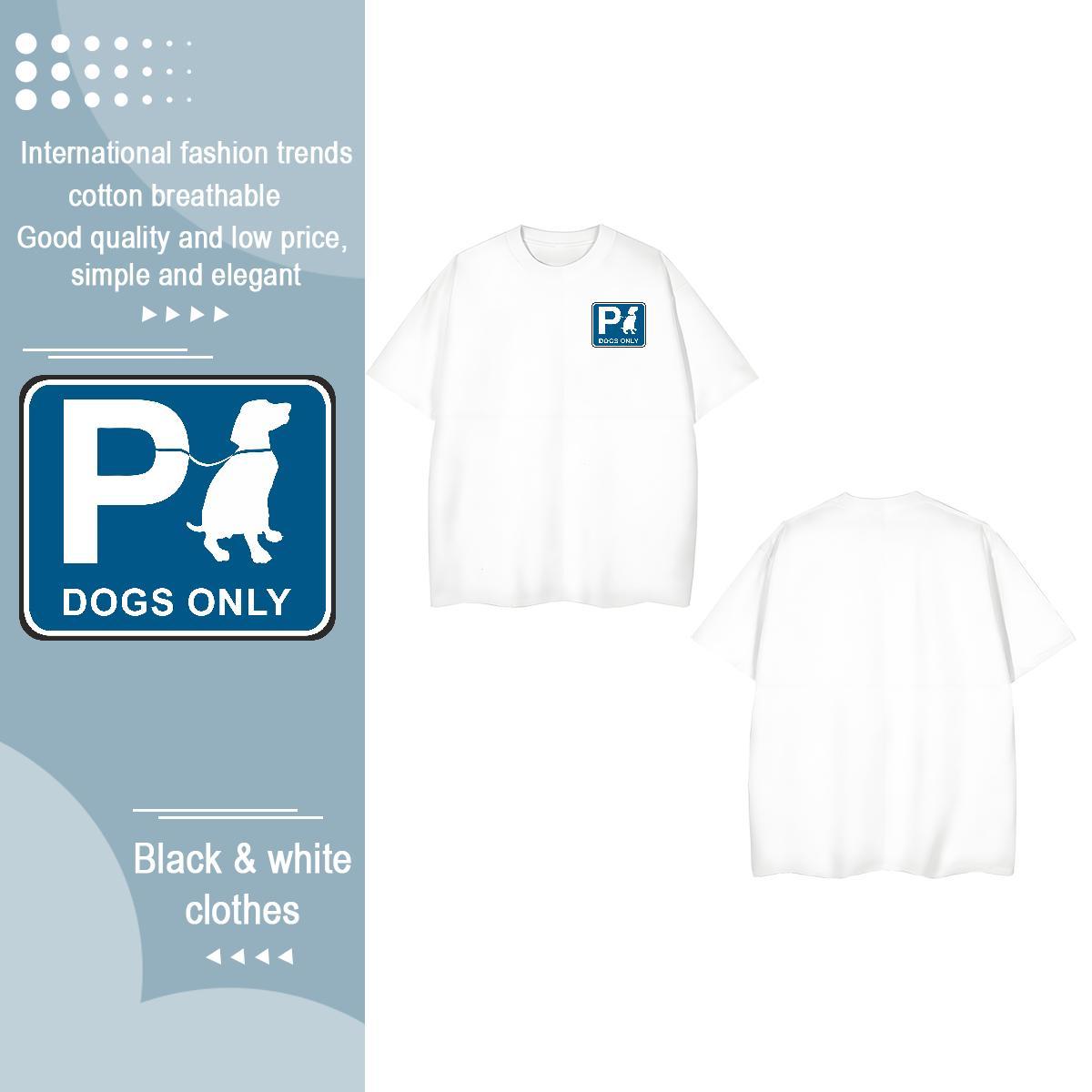 2024 Men Tops Tees dog Street 230g Cotton Clothings Crew Neck Classic T-Shirts DIY Anime