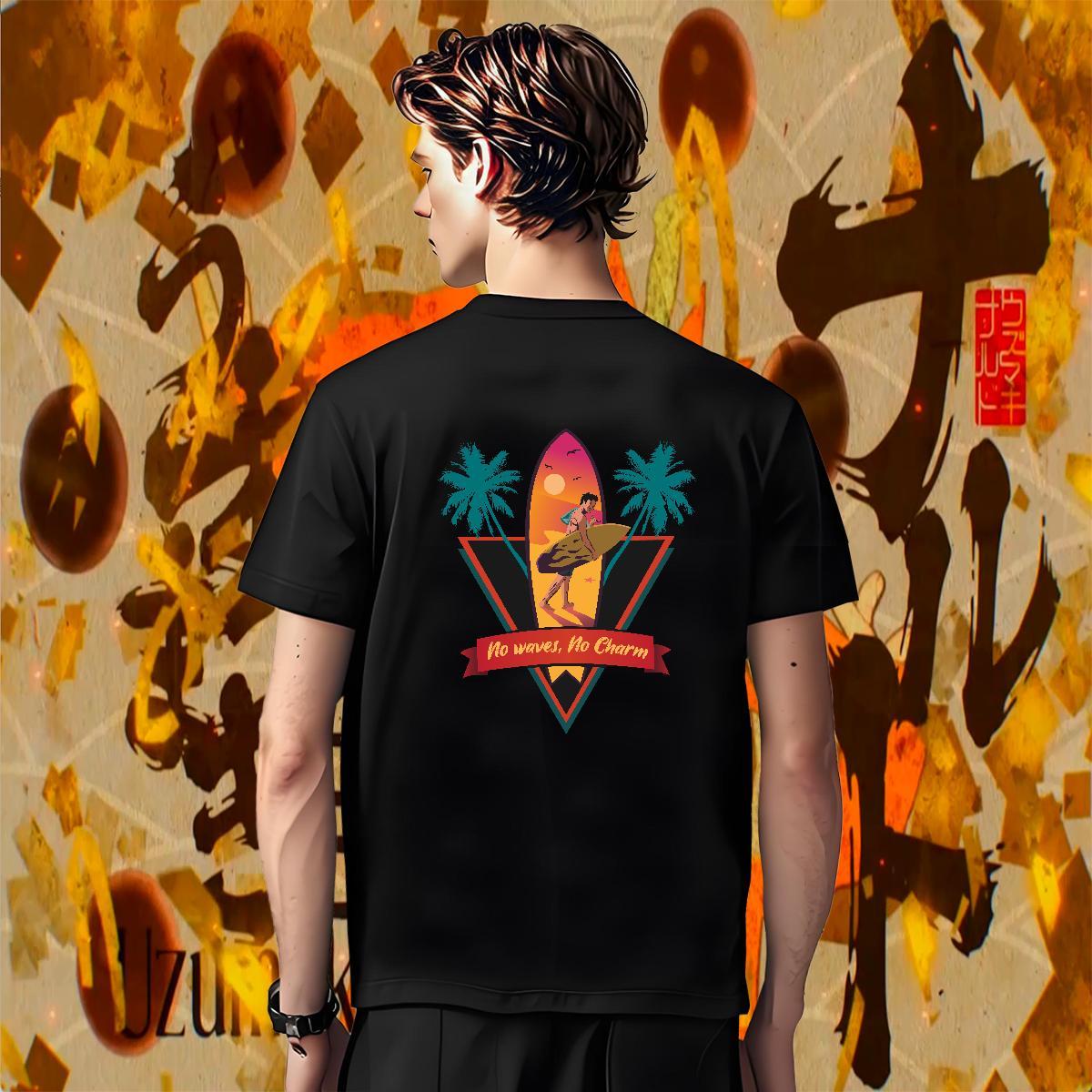 TOP Quality Men Tshirts Spring Summer 100% Cotton 230g Cartoon Printing L-4XL O-Neck Short Sleeve sea T Shirts Men Fashion Designer Tees