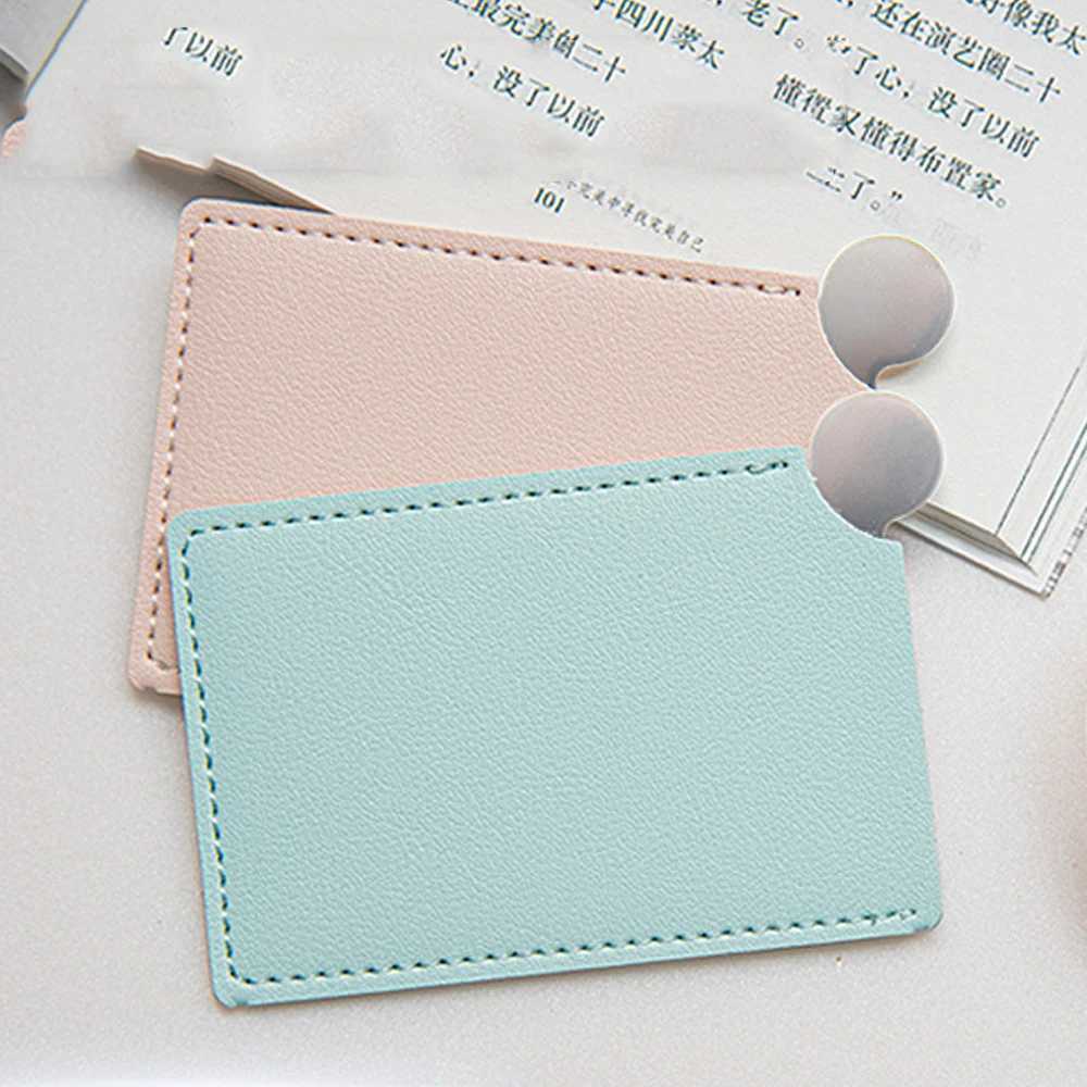 1PC Mini Compact Makeup Mirror with PU Leather Shatter Proof Pocket Mirror Portable Travel Stainless Steel Cosmetic Hand Mirror Y240819