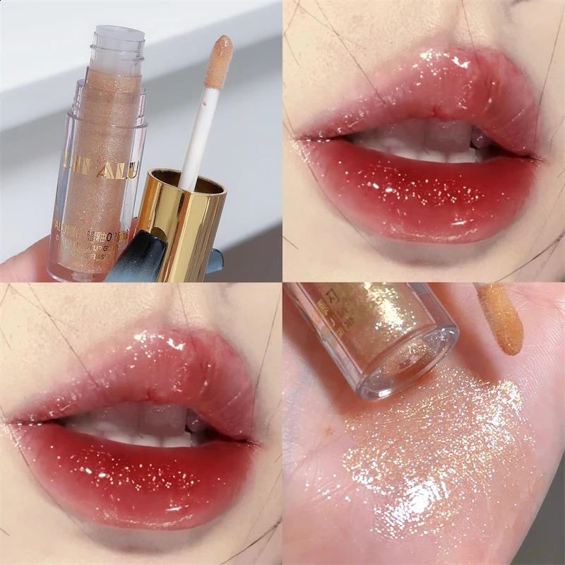 Gilded Mirror Glittering Lip Gloss Waterproof Moisturizing Shimmer Shiny Lip Glaze 5 Colors Nude Shimmer Jelly Lip Tint Makeup 240819