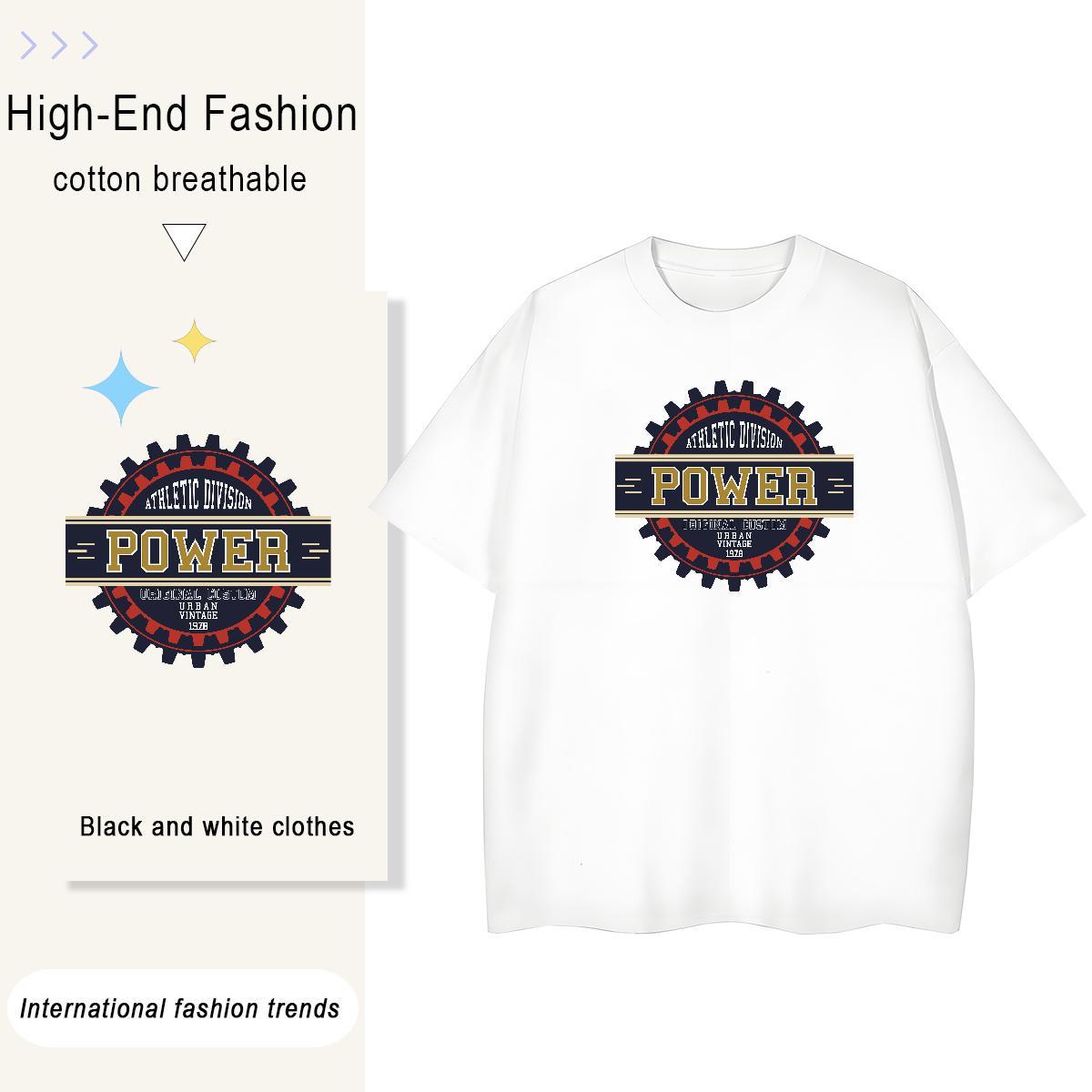 TOP Quality letter 100% Cotton 230g Tshirts Daily Wear O Neck Short Sleeves T shirt New Custom Print Oversized Tops Shirt