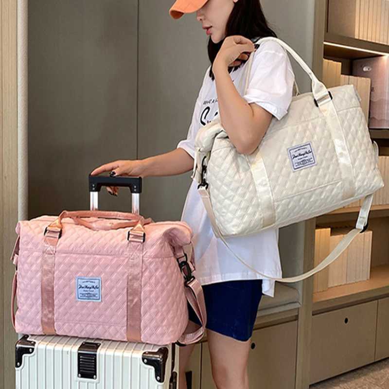 Travel Bag Fitness Sports Crossbody Bag Large Capacity Oxford Plaid Print Handbag Gym Outdoor Training Storage Supplies NEW CL240820