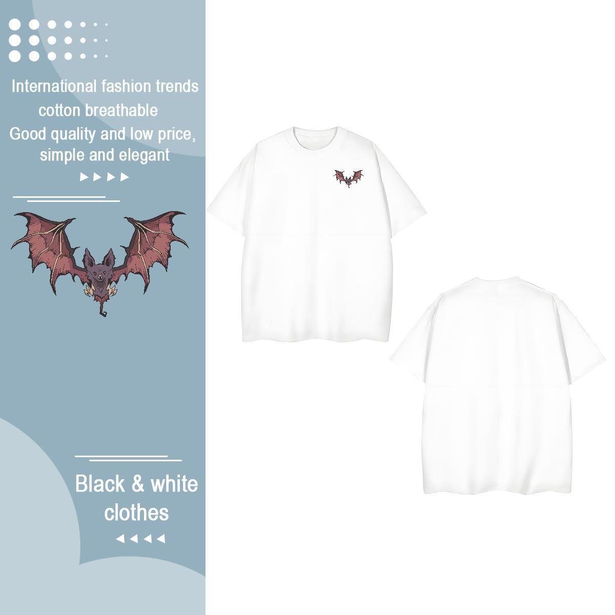 Designer Fashion Men Tops Tees bat Hip Hop Street 230g Pure Cotton Tops Shirt Breathable Crew Neck Cool T-Shirts for Men Custom Anime