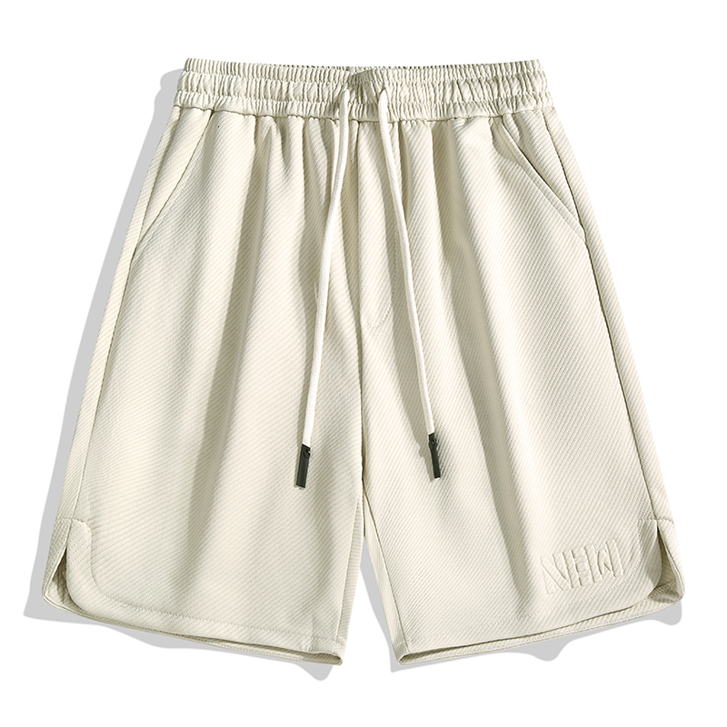 Summer Mens Solid High Waist Elastic Loose Classic Casual Pants with Pocket Drawstring Fashion Full Match Shorts 240819
