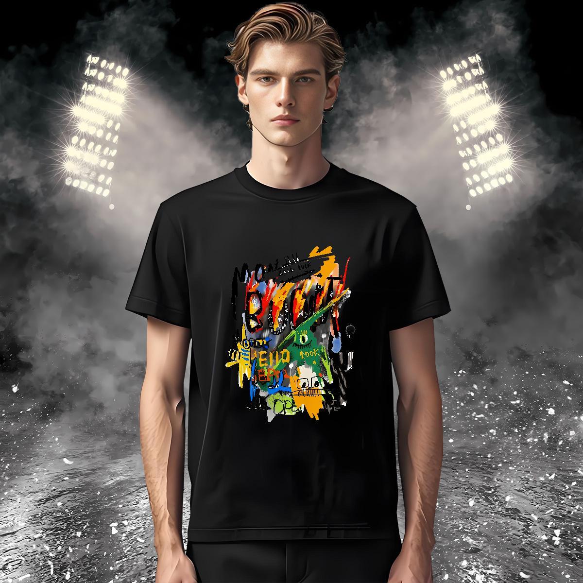 Mens T Shirts 230g Pure Cotton cartoon Street wear Hip Hop O Neck Short Sleeves Custom Printing Tshirts Classic TOP Quality Tee Shirt