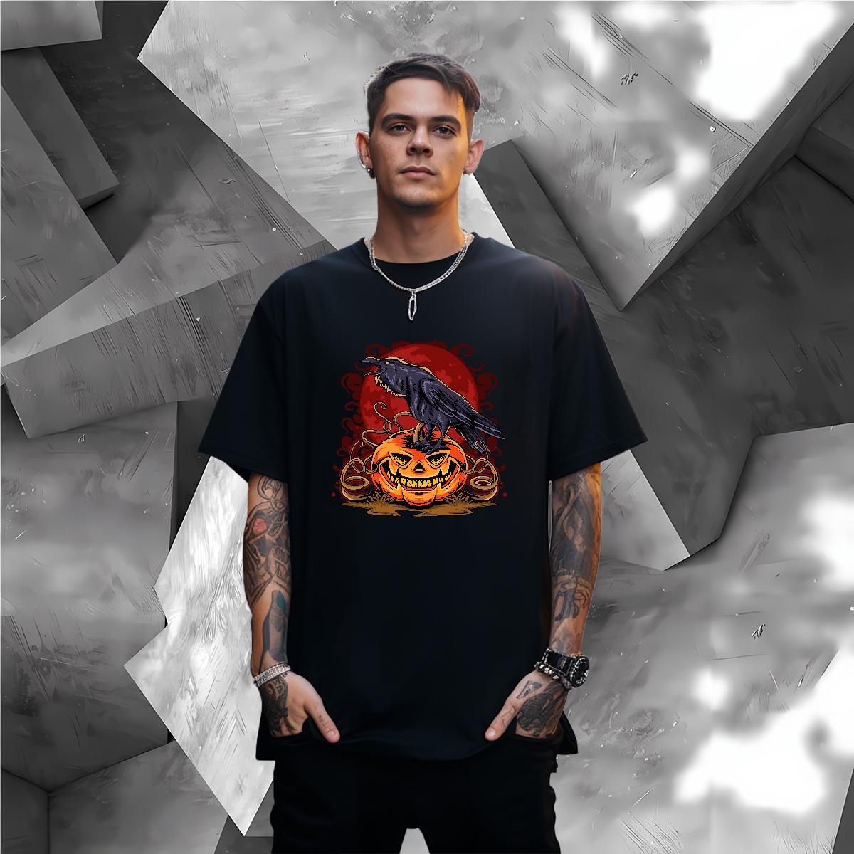 High Quality T-Shirts pumpkin O-Neck Short Sleeve Street Custom Anime 230g Cotton Tshirt for Man Woman Designer Fashion Tees