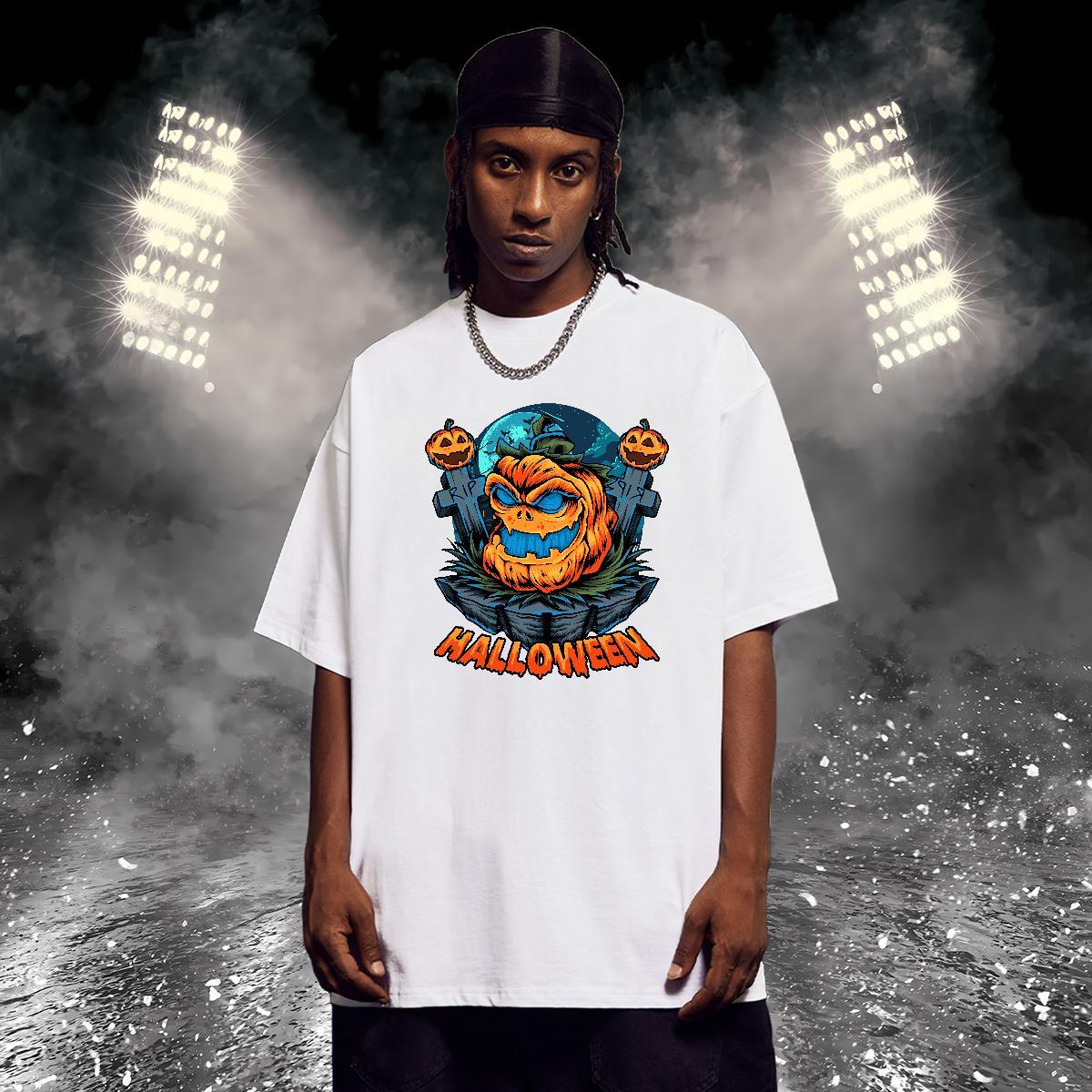 Loose Mens T Shirts halloween Breathable Short Sleeve Street Oversized 3XL 4XL 230g Cotton Men Tshirts Brand Clothes
