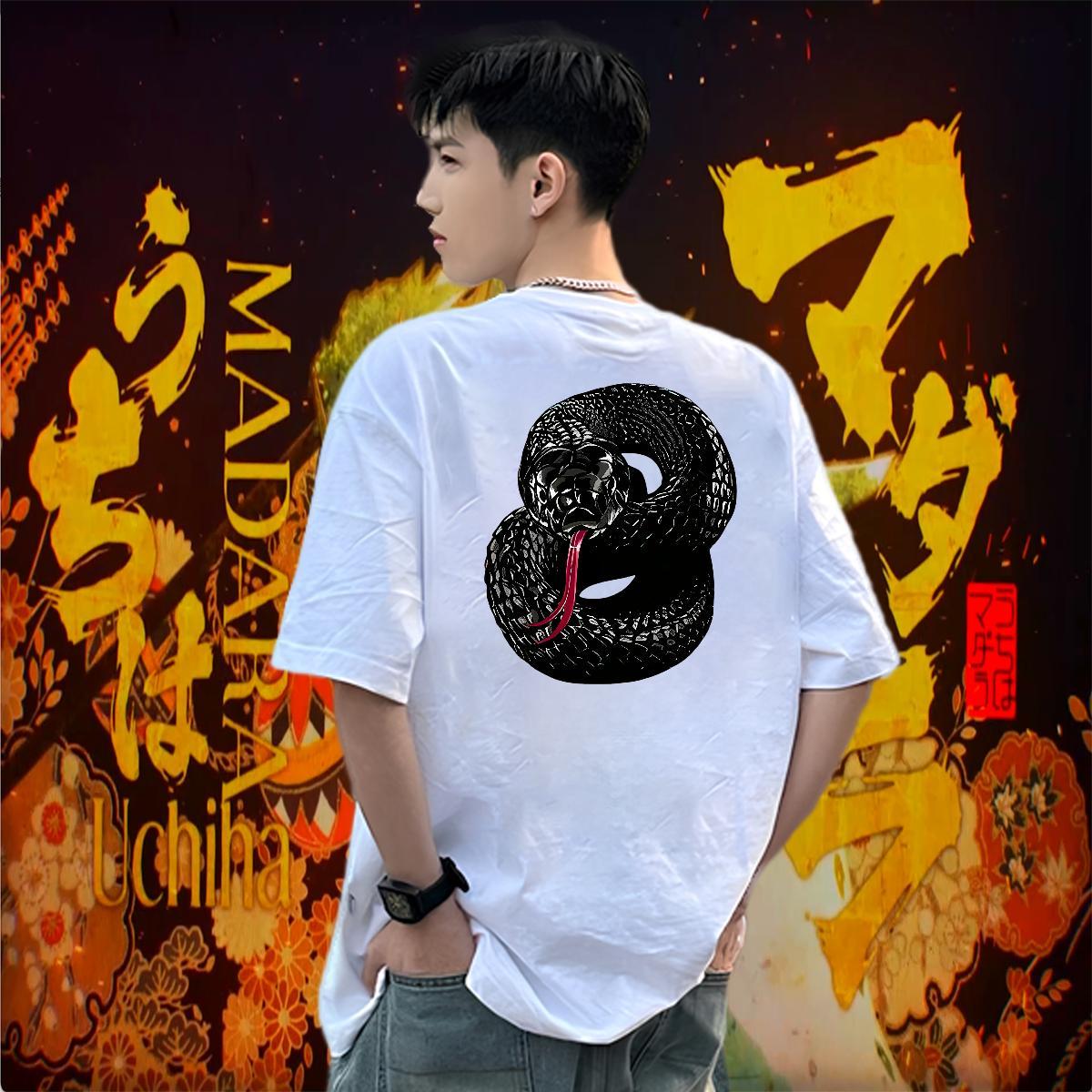 DIY Tshirts snake High Street Hip Hop 230g Pure Cotton Polos Short Sleeve O-Neck Brand T-Shirts Customized Print