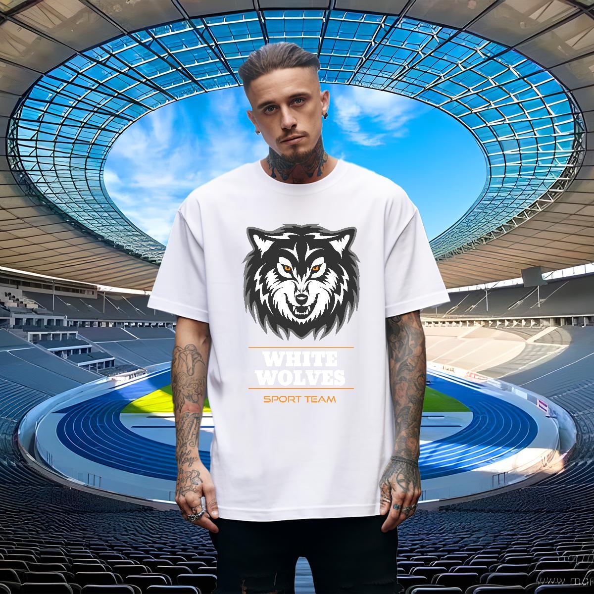 TOP Quality Men T Shirts wolf Short Sleeve Soft Home Outdoor DIY 230g 100% Cotton Mens Tshirts Stylist Tops