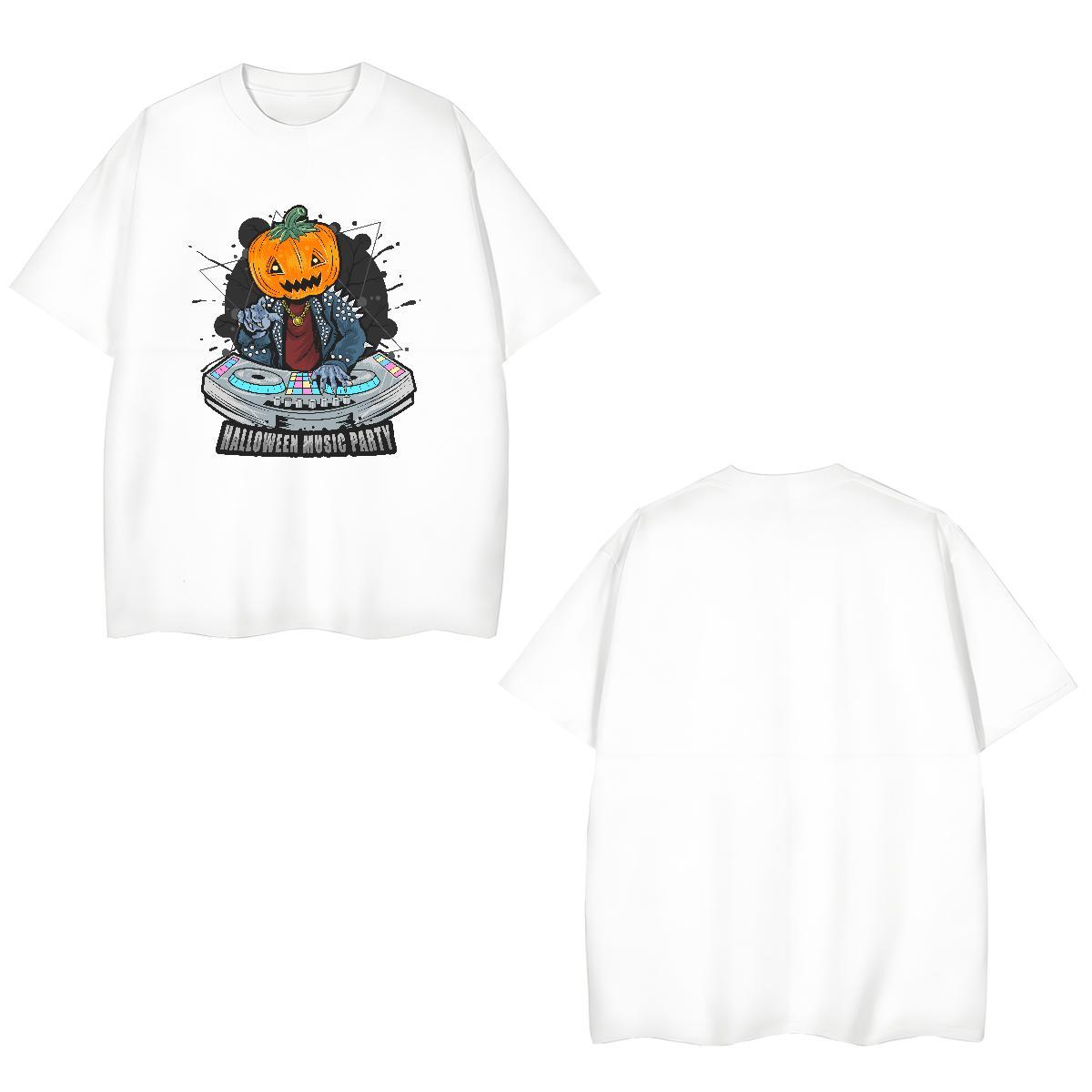 Loose Men T Shirts halloween Breathable Crew Neck Street Wear Custom Anime 230g Cotton Tshirts New Tees