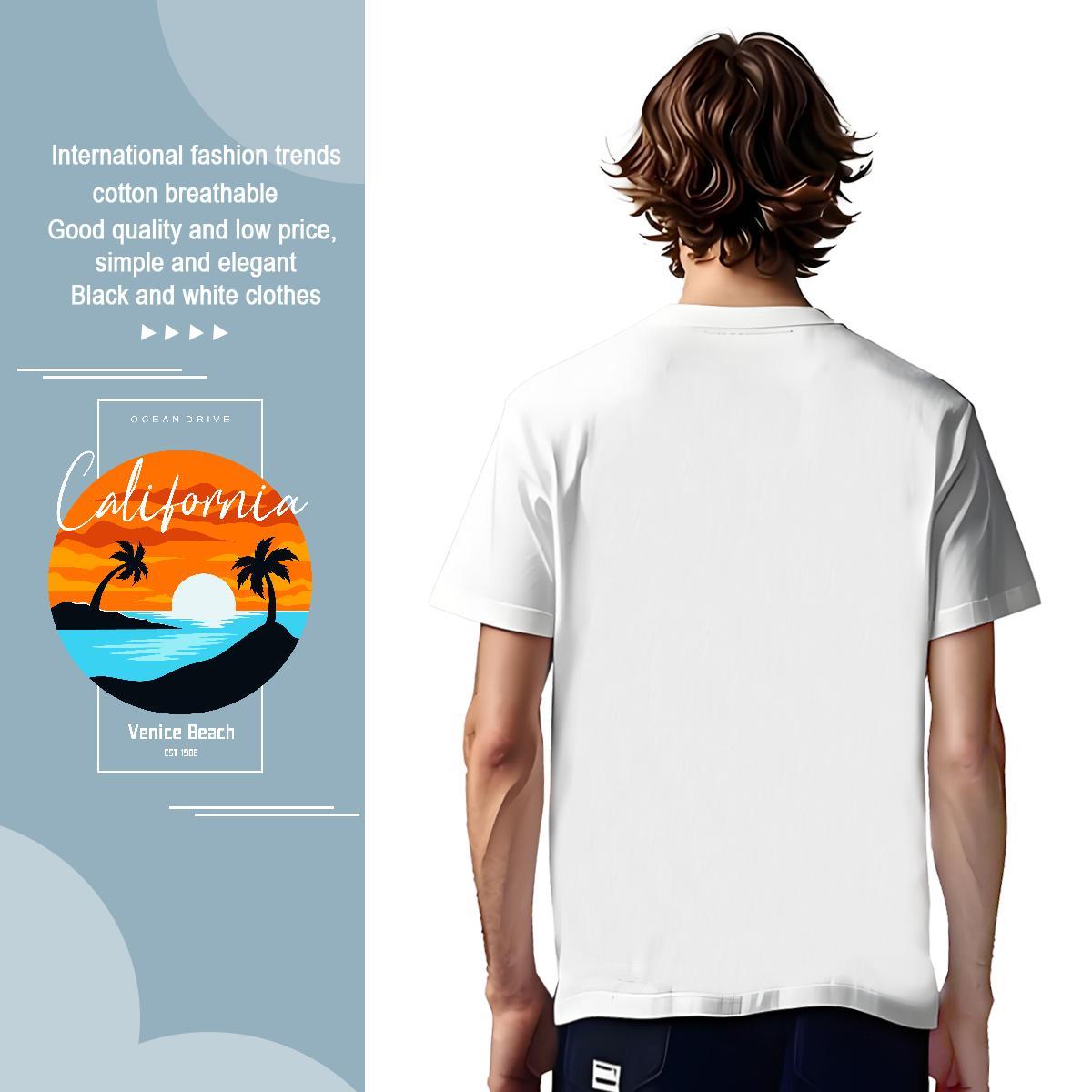 Loose tree 100% Cotton 230g Men Clothes T-Shirt Sport Pure Cotton T Shirts Men Custom Plus Size Cartoon Tops