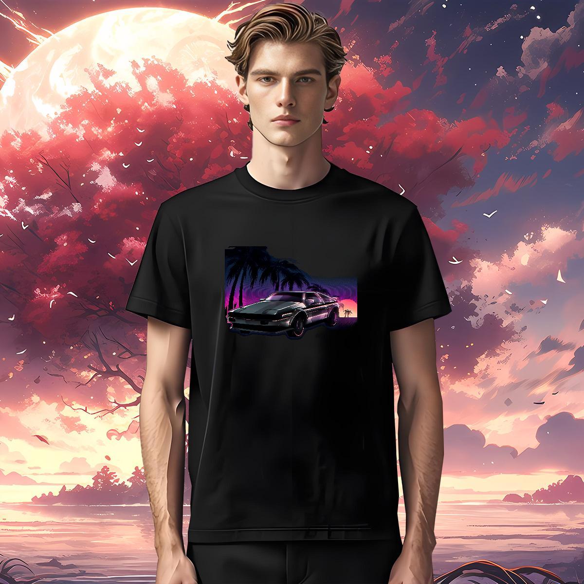 Designer car T-Shirts High Street Hip Hop Men Clothes T-Shirt 230g Pure Cotton Brand Breathable Short Sleeve Custom Anime Tops Tees