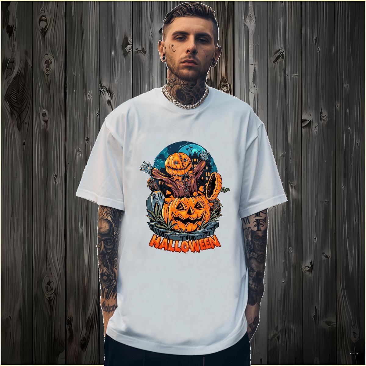 Comfortable Man T Shirts halloween Breathable Home Outdoor Customized Print 100% Cotton 230g Men Tshirts Factory Direct Tops Tees