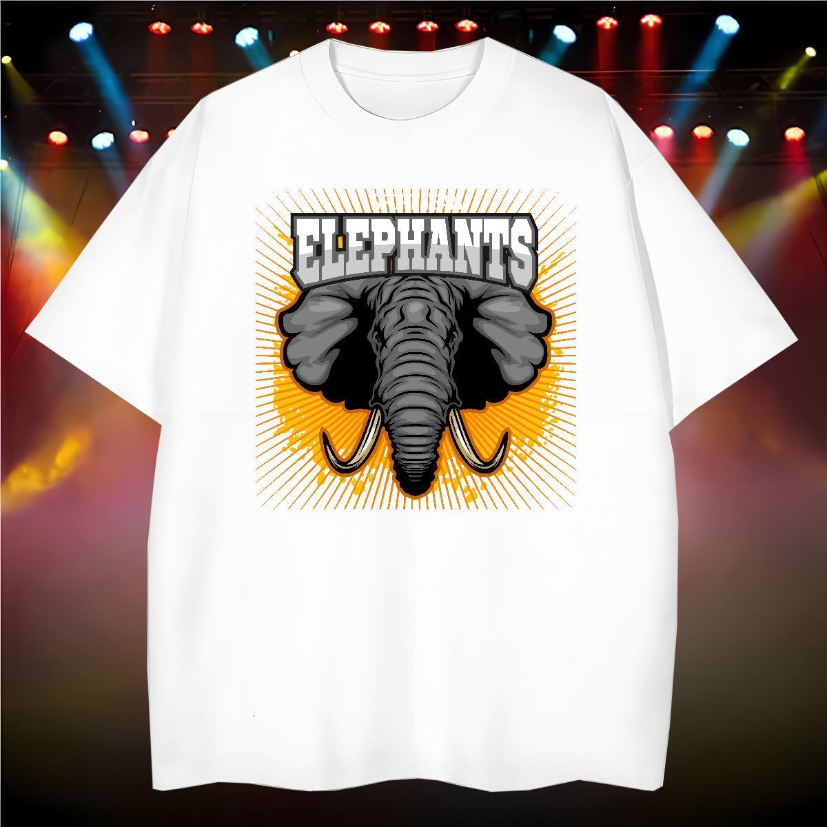 Brand Man T Shirts elephant Crew Neck Breathable Summer Casual Oversized 3XL 4XL 230g Pure Cotton Tshirt for Man Woman Factory Direct Tops