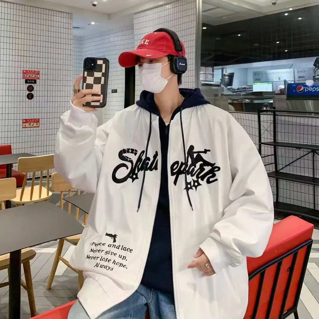 Embroidery Leather Jackets Men Women Racing High Street Autumn Oversized Y2k PU Baseball Coat Harajuku Vintage Outwear Couple 240809