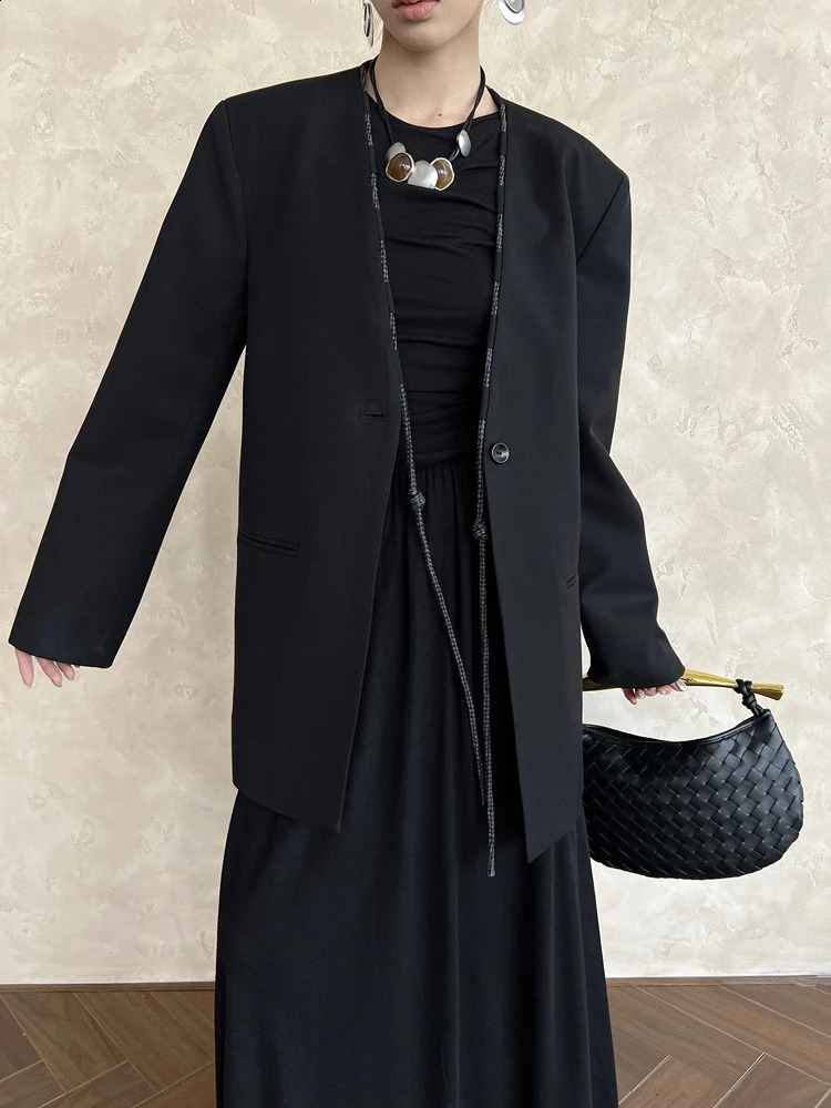 Womens Vneck long sleeved office womens loose jacket spring item 26D8744 240819