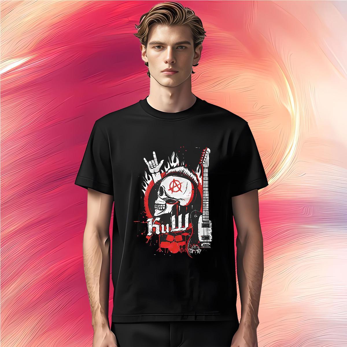 T-Shirts for Men 230g 100% Cotton scary Beach Pure Cotton Graphic Men Tops Tees Designer Fashion Classic Tshirts