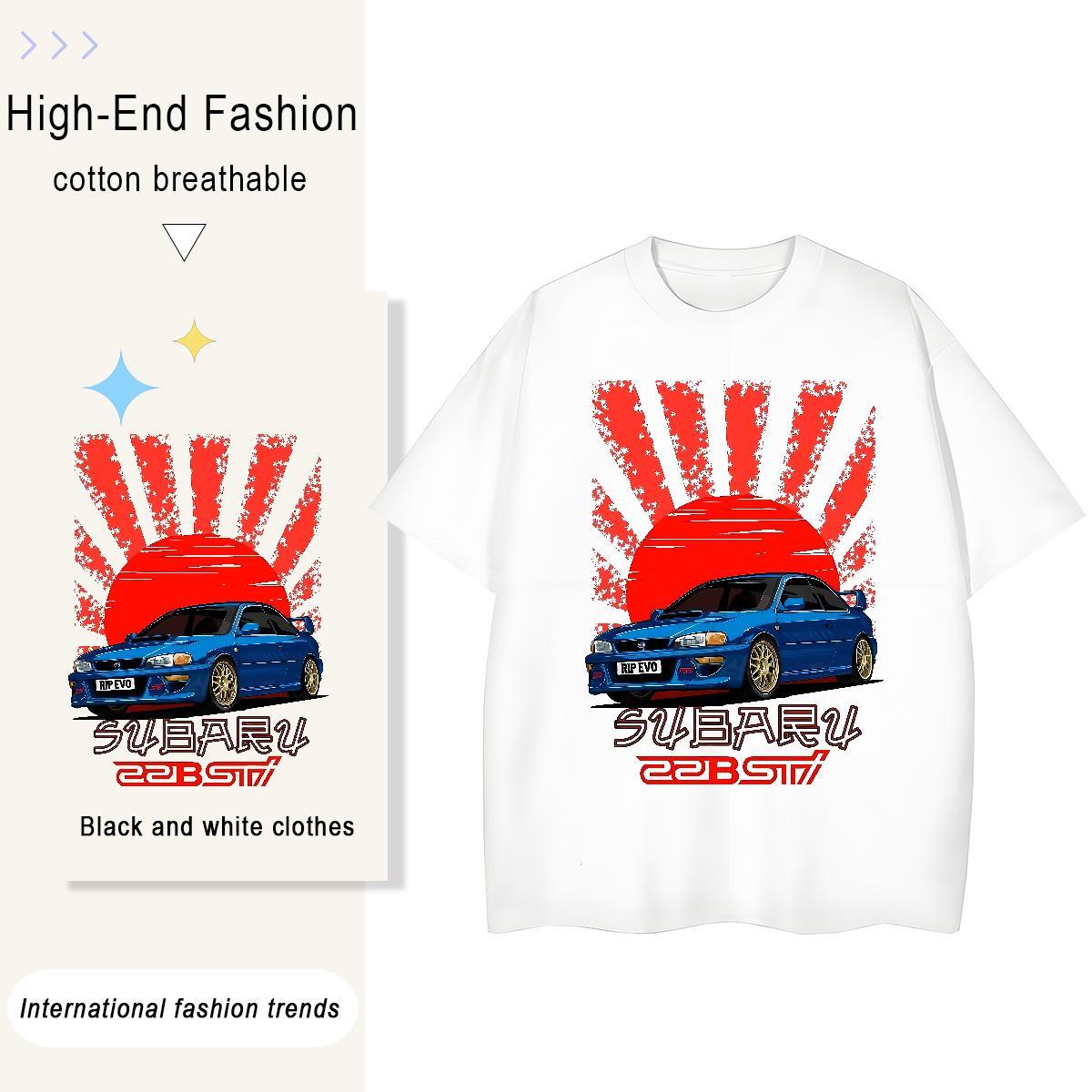 Brand car 230g 100% Cotton Couples T Shirts Summer Casual Crew Neck Breathable T Shirt For Man 2024 Designer Plus Size Cartoon Top Tees