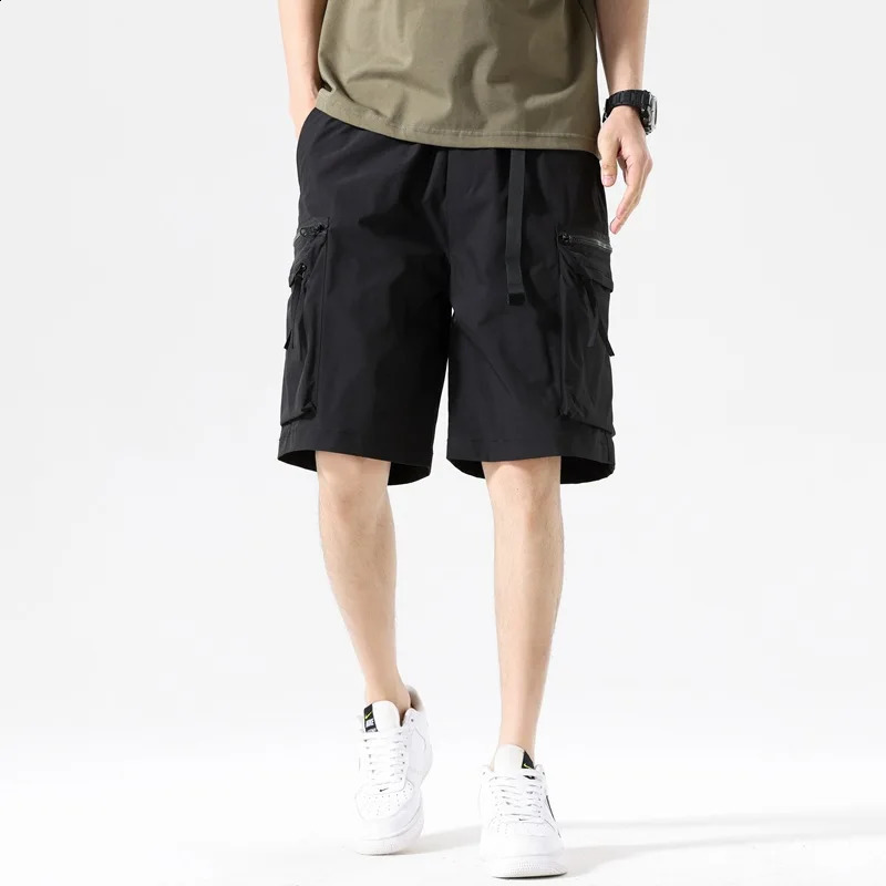 Shortage of goods mens summer slim American trend sports casual beach pants five part 240819