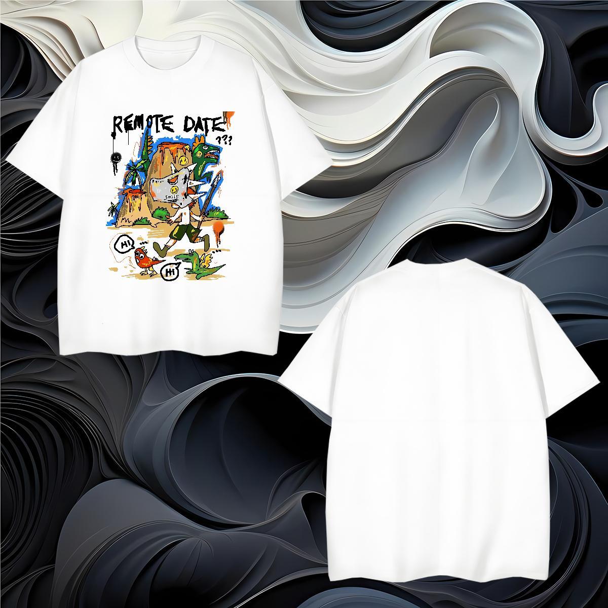 Man T Shirts 230g Cotton cartoon Sport Breathable Soft Custom Printing Tshirt for Man Woman Classic Casual Loose Fit Clothings