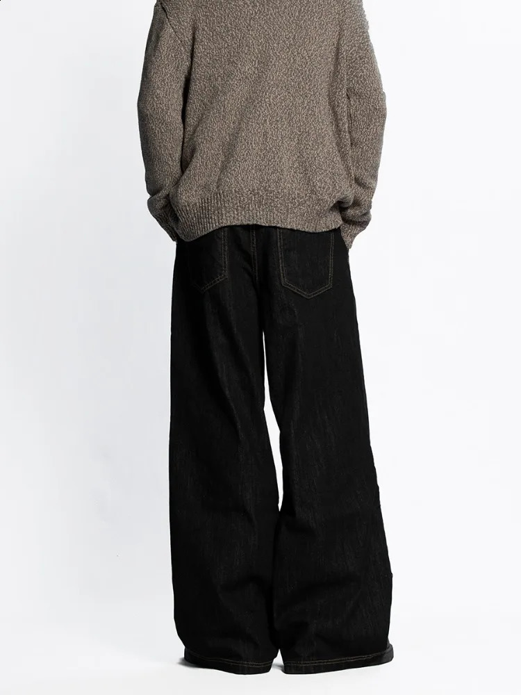 HOUZHOU Grunge Y2k Black Jeans Women Vintage Oversized High Strt Cargo Trousers Wide Casual Baggy Straight Denim Pants Z260313