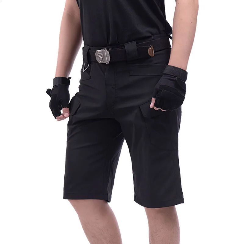 Mens highquality cargo shorts tear resistant military training fashionable casual knee length shorts; 240819