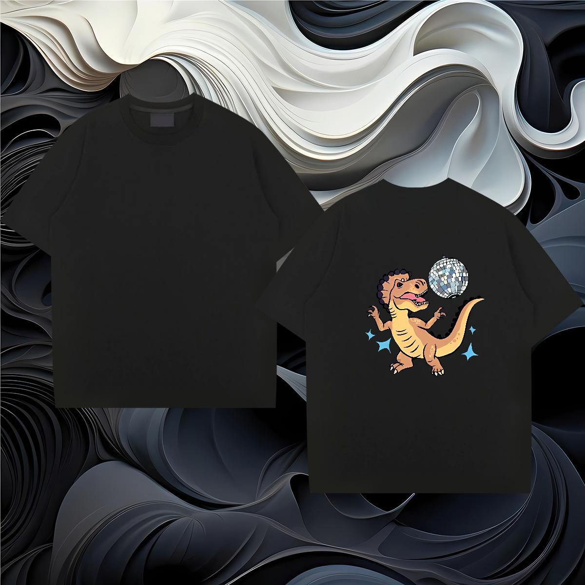 2024 Designer Couples T Shirts dinosaur Street Wear 230g 100% Cotton Clothings Breathable Short Sleeve Comfortable T-Shirts Oversized 4XL