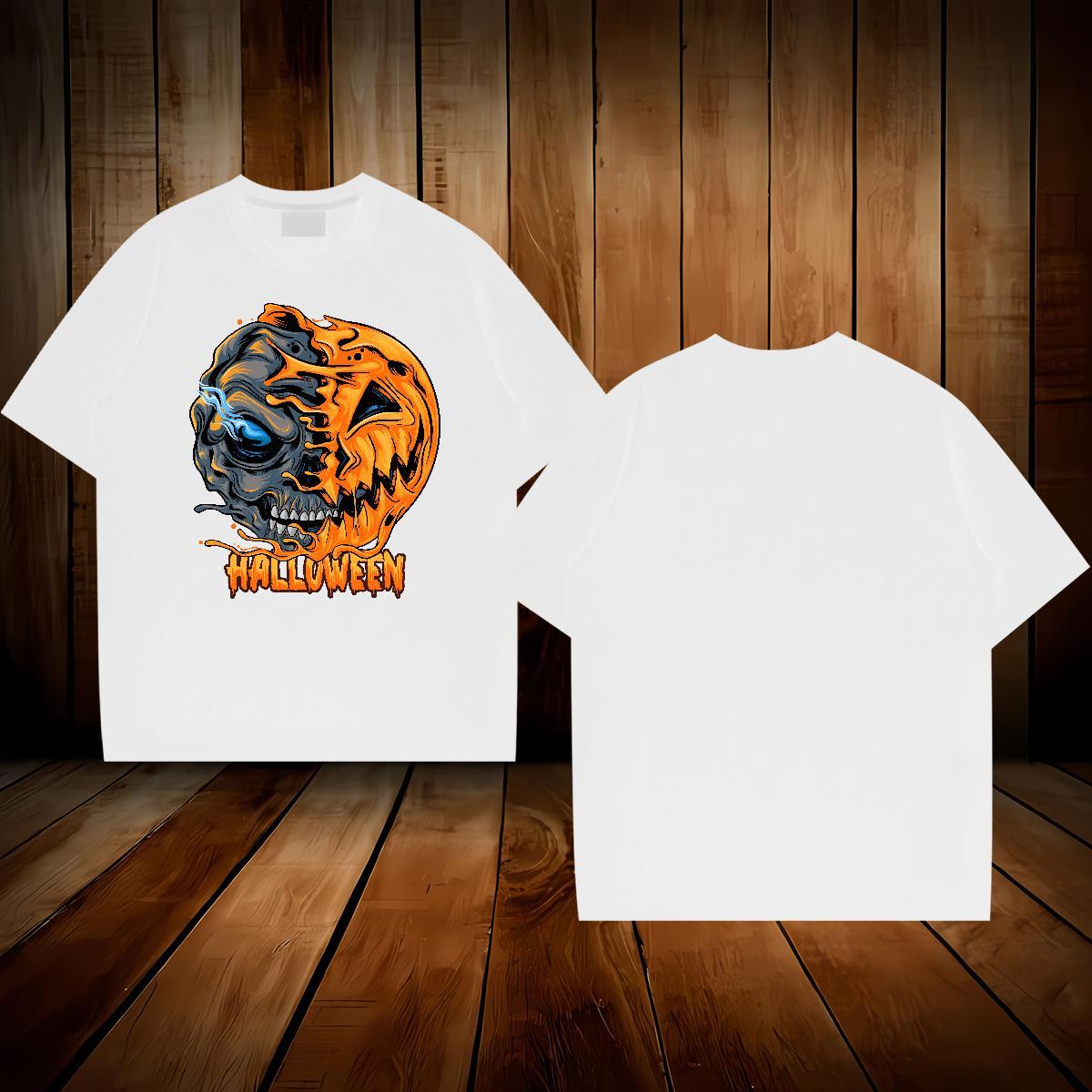 DIY Customized Mens Tshirts pumpkin Casual 230g Pure Cotton Polos Breathable Crew Neck Classic T-Shirts Custom Printing