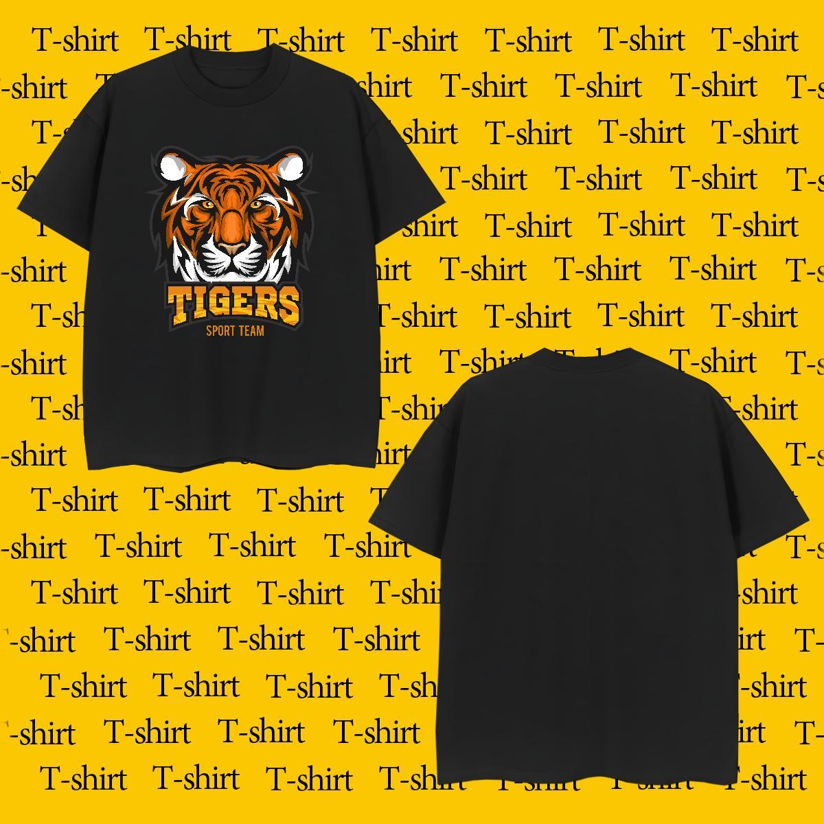 Factory Direct Men Tops Tees tiger Sports Casual 100% Cotton 230g Clothes Breathable Short Sleeve Free Shipping Men T Shirts DIY Logo Oversized