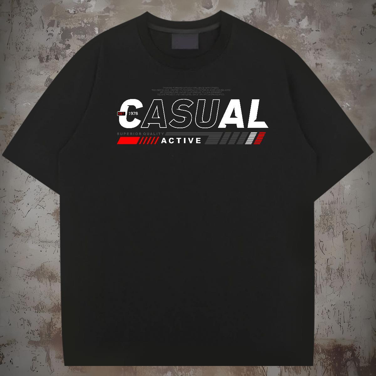 Wholesale letter T-Shirts for Men High Street Hip Hop Men Tshirts 230g Cotton Designer Fashion Breathable Crew Neck Plus Size Custom Clothes