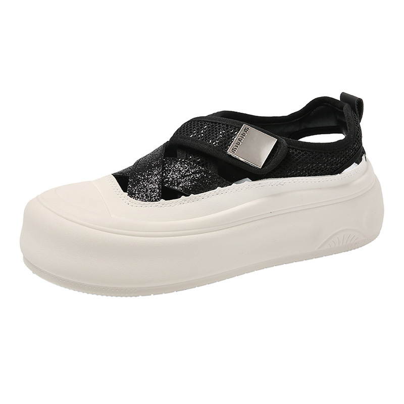 Ddmysports Summer New Ins Korean Edition Ollow White Shoes For Female Students Thick Bottom Versatile Casual Breathable Sandals MXD OUTDOOR