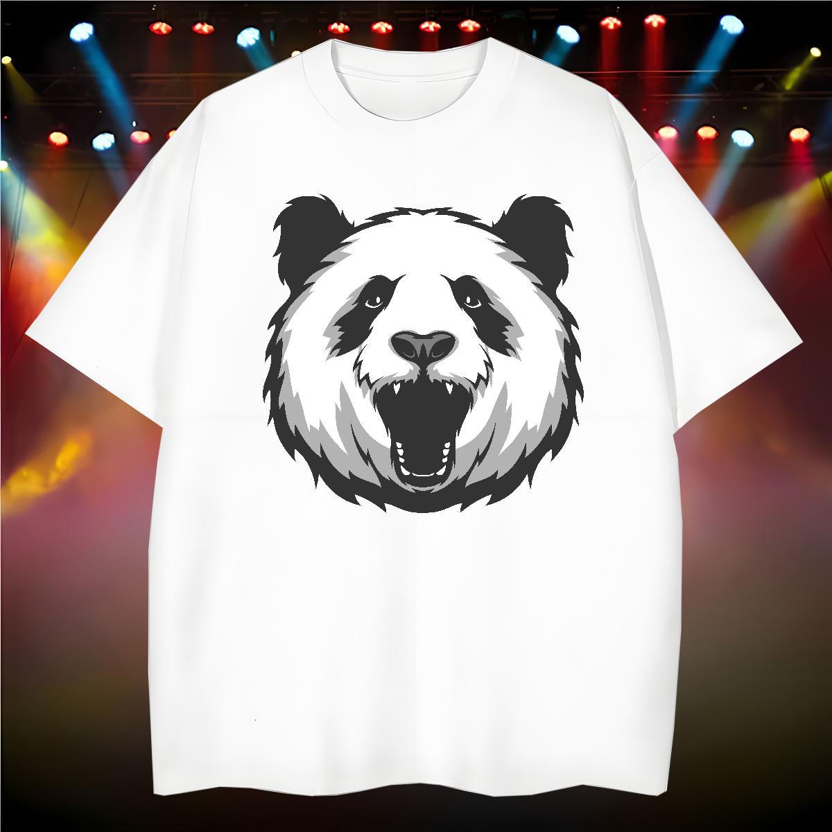 Fashion Design Men Tshirts panda Summer Casual 230g 100% Cotton Tops Shirt O-Neck Short Sleeve TOP Quality Mens T Shirts Customized