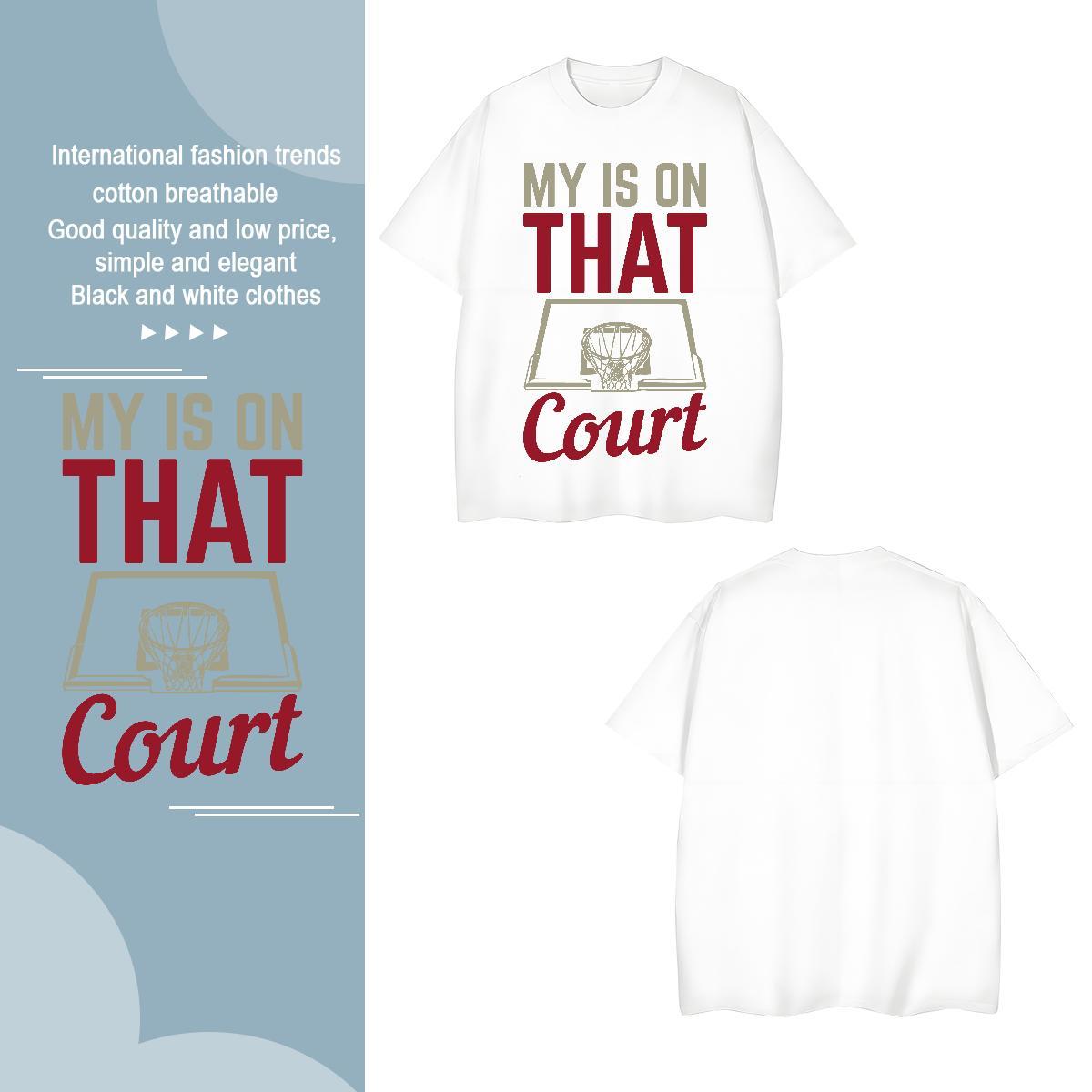 High Quality basketball hoop 230g 100% Cotton Couples T Shirts Casual Beach Pure Cotton Men T Shirts New Designer DIY Printed Tees Shirts