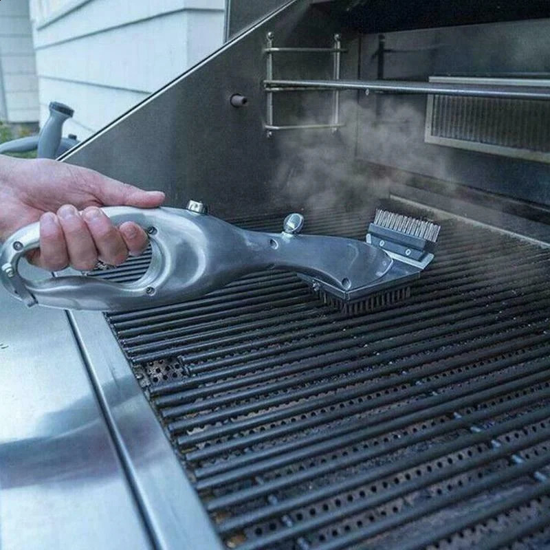 Portable Steam Cleaning Brushes Barbecue Grill Cleaning Brush BBQ Tools Cleaner Scraper Kitchen Gadget Grill Stain Removal Brush 240819