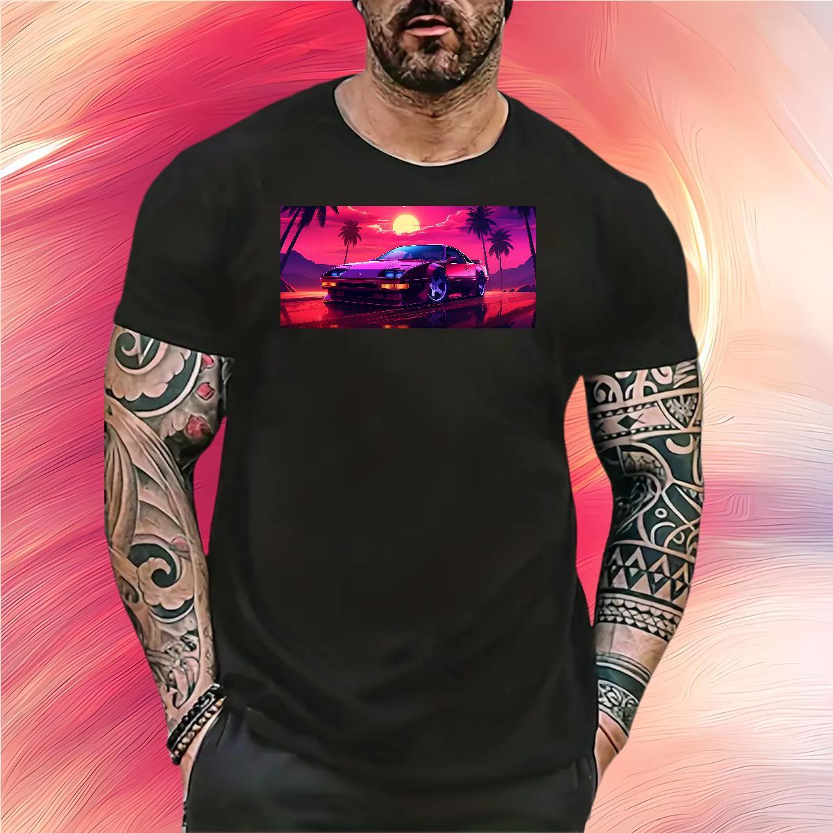 Free Shipping car 100% Cotton 230g Men Tops Tees Outdoor O Neck Short Sleeves T Shirts Men Wholesale Oversized 4XL Tees Shirts