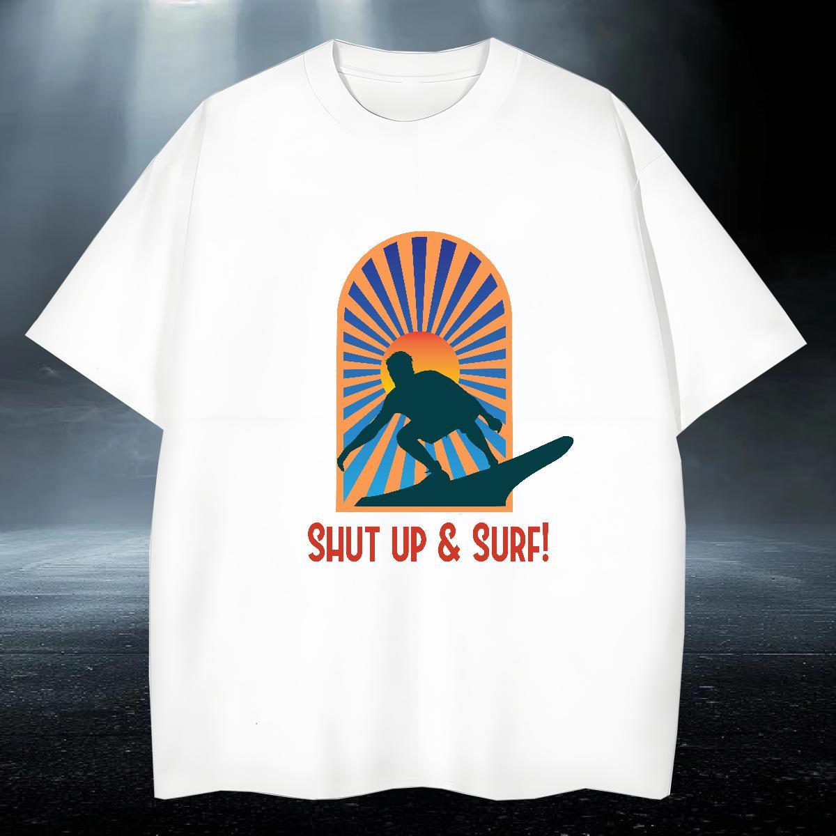High Quality Tshirts Street 230g Pure Cotton DIY Printed Breathable Soft wave T-Shirts for Men Casual New Tee Shirt