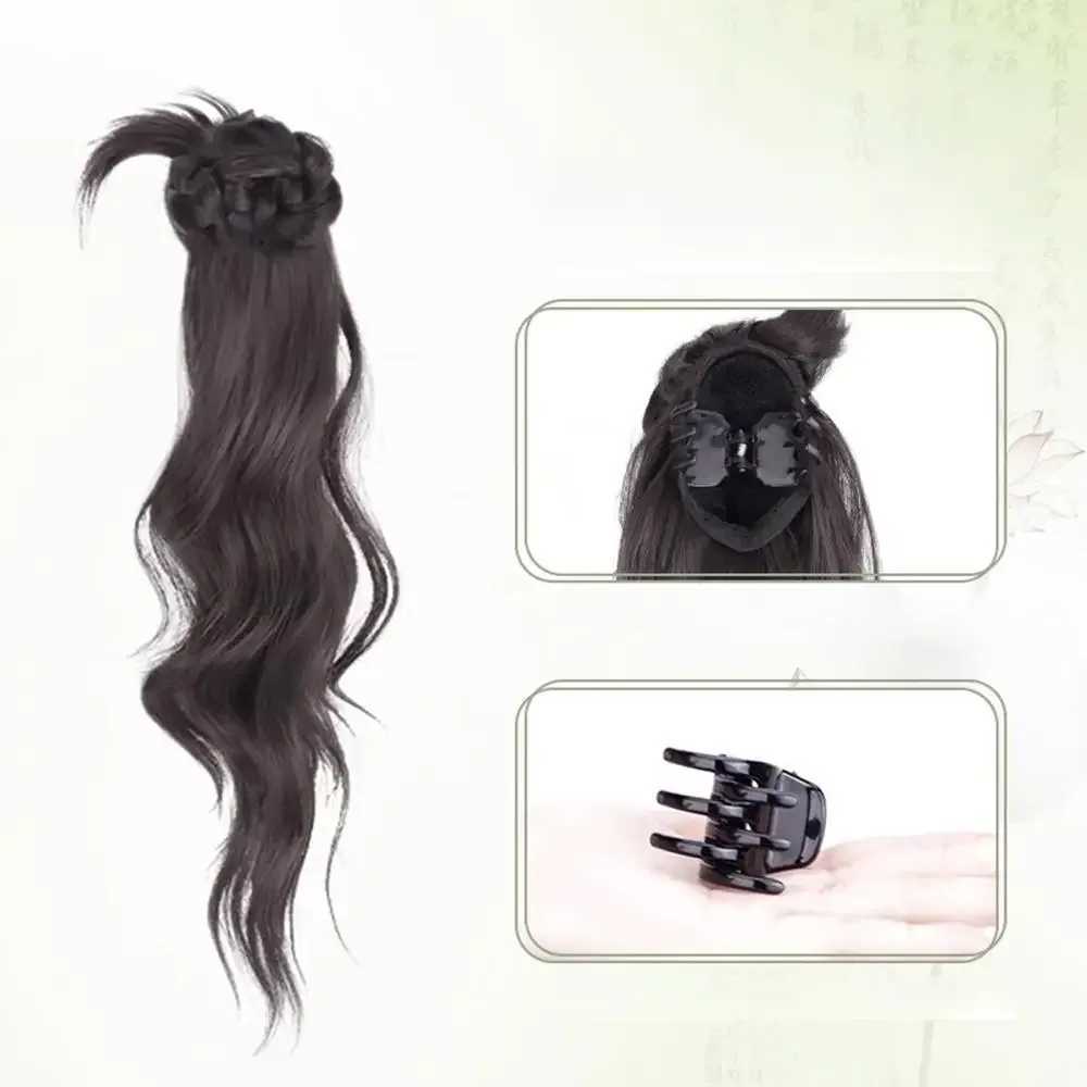 Female ponytail synthetic wig 50cm integrated grasping clip simulates hair with low ponytail and gentle hair extension Versatile W240817