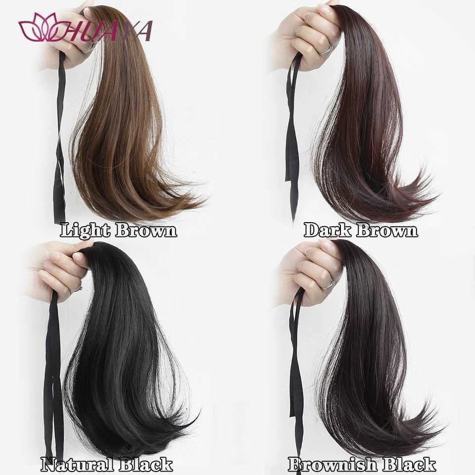 HUAYA synthetic brushed ponytail hair extension short wave heat-resistant fake ponytail wig W240817