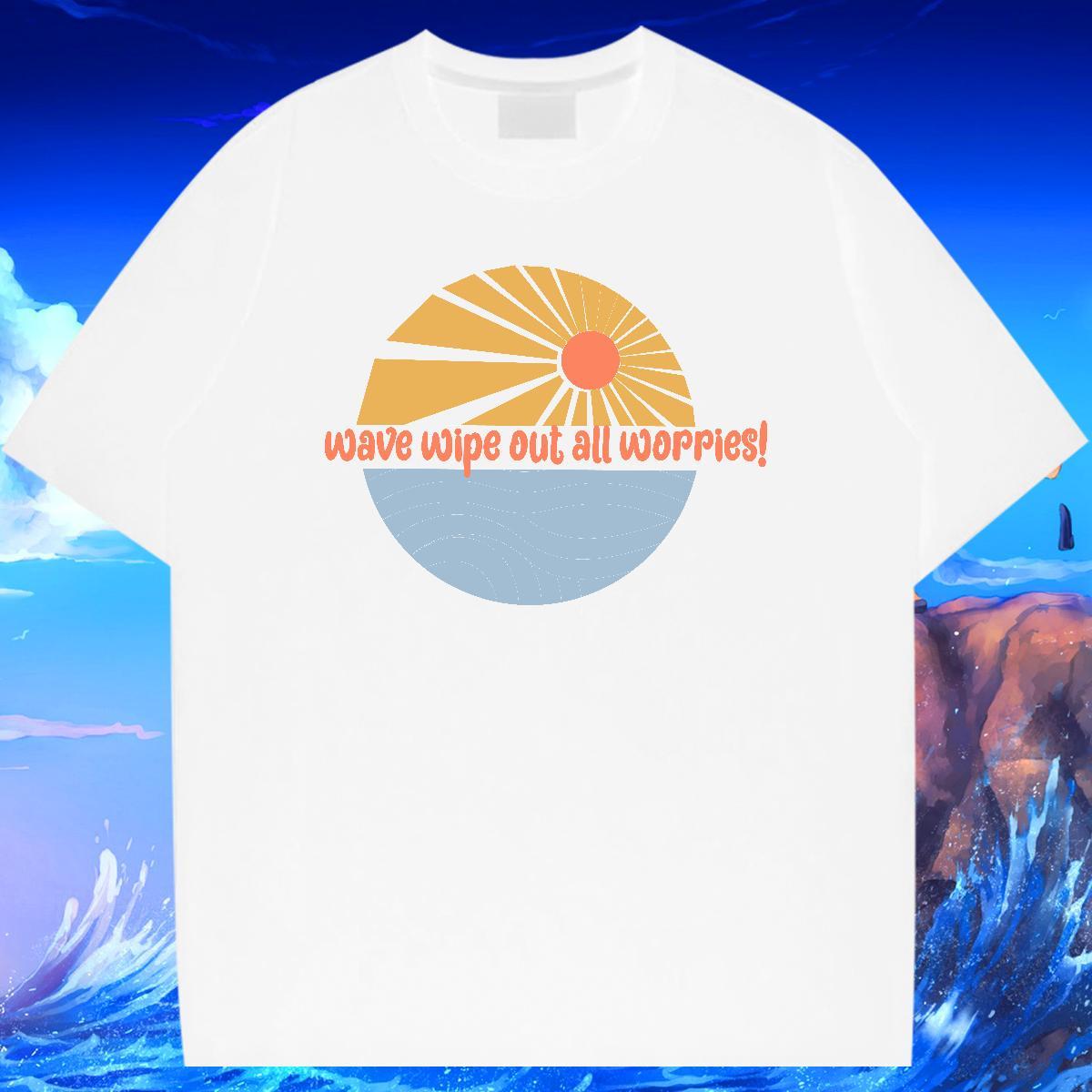 Comfortable beach 100% Cotton 230g Men Tops Tees Casual Daily Wear Breathable Soft T shirt DIY Custom Cartoon Clothes