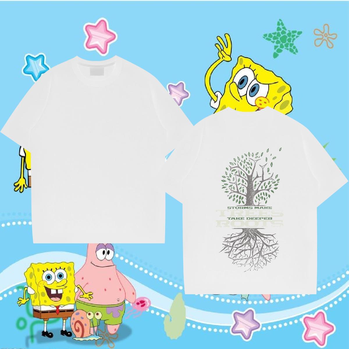 2024 Men Tshirts tree Street 230g Pure Cotton Clothes Breathable Soft High Quality T shirt Custom Print Plus Size
