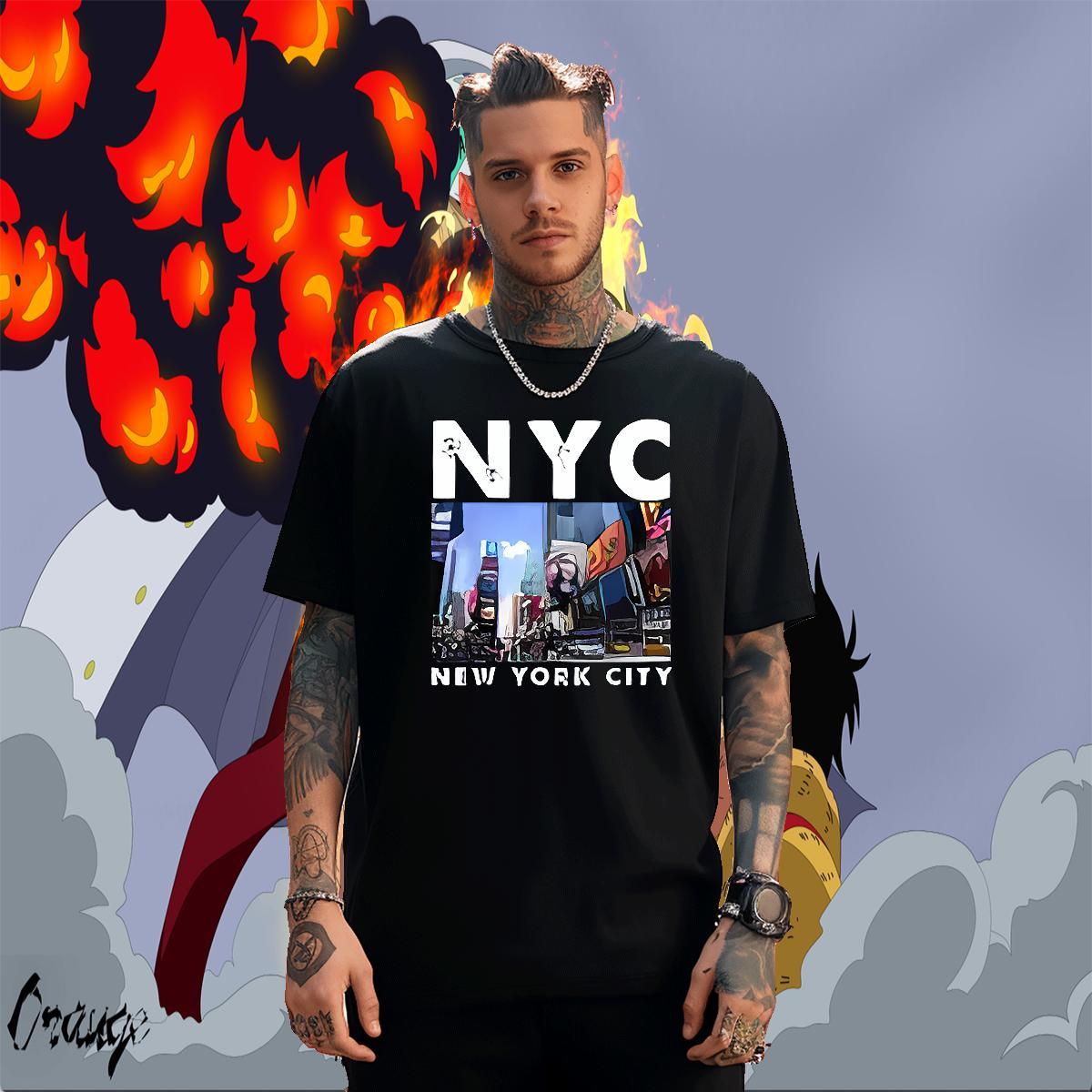 Brand Men Tees Casual 230g Cotton Graphic Crew Neck New York T shirt New Designer Top Tees