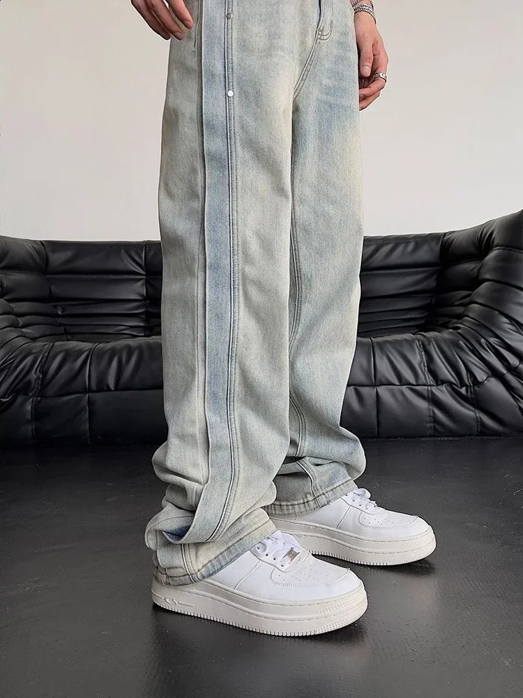 Stretch Mens Jeans Elastic Trousers Straight Summer Male Cowboy Pants Y2k Vintage Soft Classic Y 2k Washed Stacked Original Xs 240819
