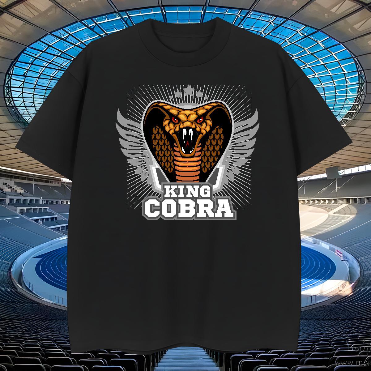 Popular T Shirts Men cobra Short Sleeve O-Neck Hip Hop Street Black White 100% Cotton 230g Men Tshirts Brand Tops Shirt