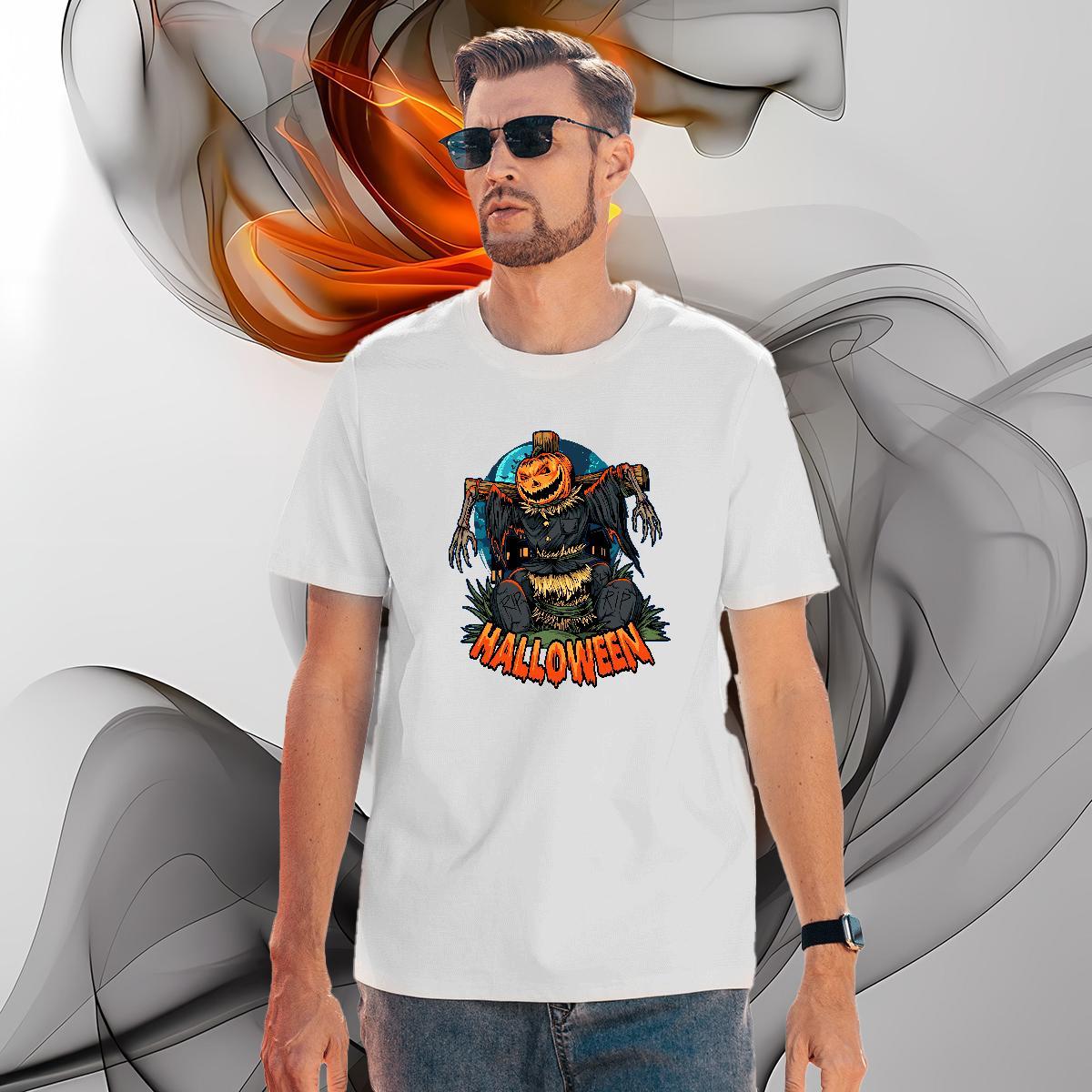 2024 Summer Men Tshirts halloween Anime Printing Street 230g Cotton Top Tees Breathable Short Sleeve High Quality Men T Shirts Customized