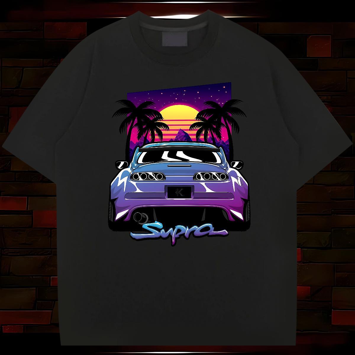 Brand car 230g Cotton Men Tops Tees Casual Daily Wear Crew Neck Breathable T Shirts Men Wholesale Skull Top Tees