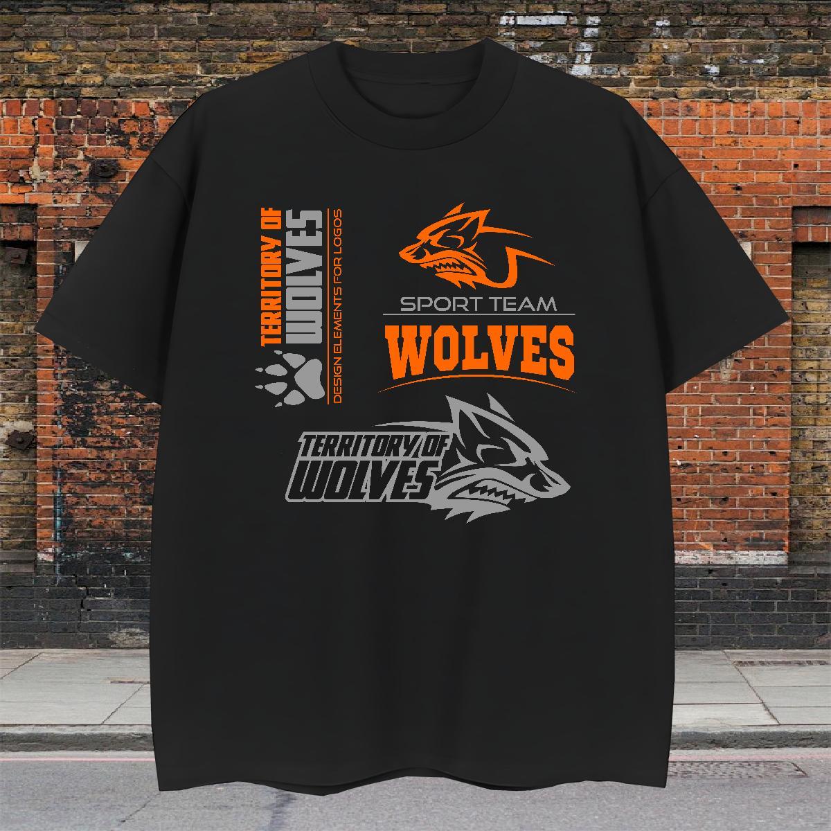 Unisex T-Shirts wolf Crew Neck Breathable Sports Casual DIY Logo Oversized 230g 100% Cotton Couples T Shirts Designer Wear