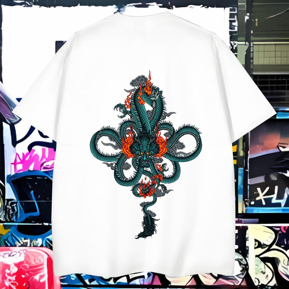 T-Shirts for Men 230g 100% Cotton ferocity Outdoor Short Sleeve O-Neck Graphic Men Clothes T-Shirt 2024 Designer Popular Tops